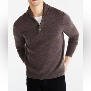 NWT J. Crew Shawl Cool Lambswool Blend Men's Brown Turtleneck Sweater Small